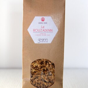 Salty sweet caramel butter Granola / buckwheat LE ROUZADENN kraft 125g or 250g bag image 3