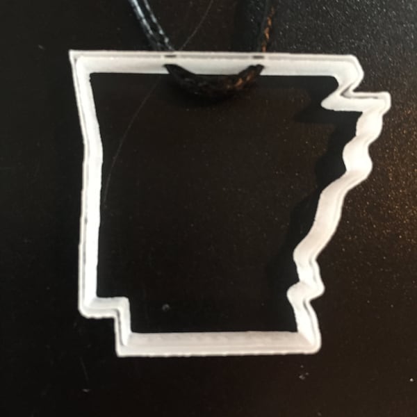 Clear Acrylic Outline Arkansas State Necklace Pendant