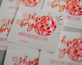 Disco Ball Valentine's Day Card, Shine Bright Printable (Digital Download)