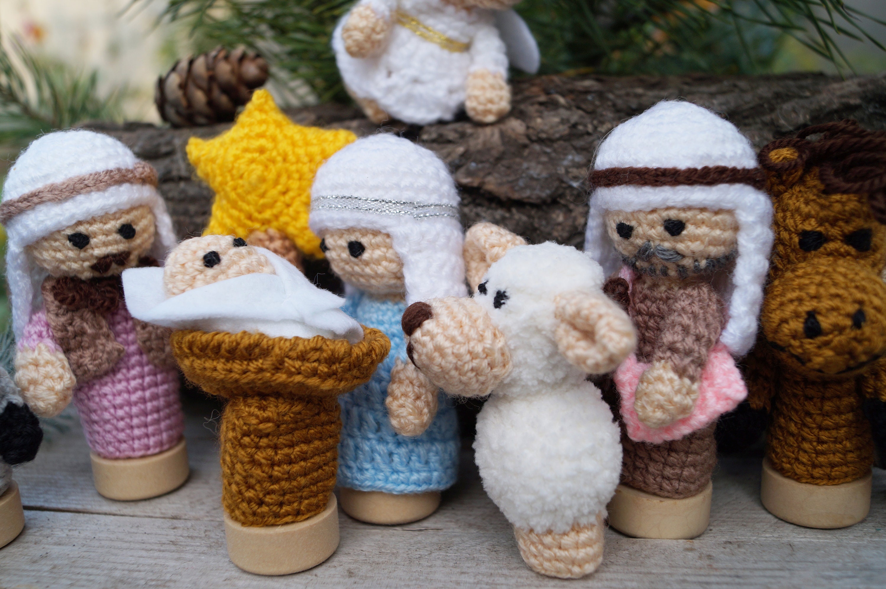 Crochet Nativity Finger puppet Fairytale gift Nativity set Etsy