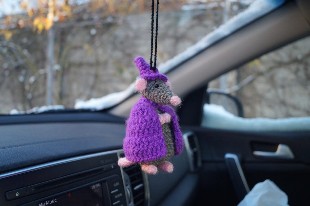 Wizard Rear View Wizard Rat Car Charm – Fantasy Rear View Mirror Hanging Decor - Etsy