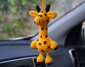 Entrega de carro de girafa, acessórios para carro, pingente de espelho de carro, decoração de carro de girafa, retrovisor de carro, presente para pai, presente de carro novo, espelho retrovisor pendurado