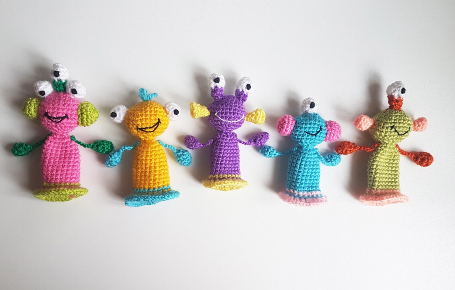 Monsters Finger Puppets crochet toys finger theater aliens Etsy