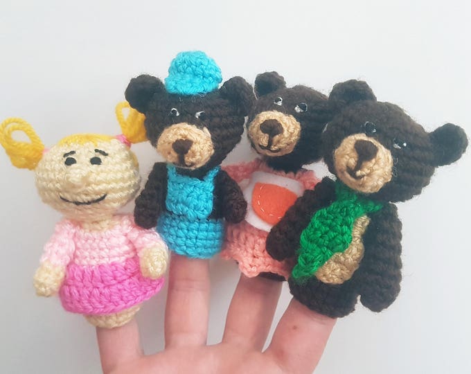Goldilocks and the Three Bears Finger Puppets Crochet Puppets Crochet
