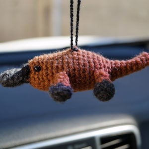 Platypus car accessory - funny car decor, owl car hanger, owl gift idea, car charm for mirror, mirror hanging view chain