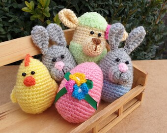 Crochet Easter Eggs – Easter Bunny, Chick, Sheep Decor