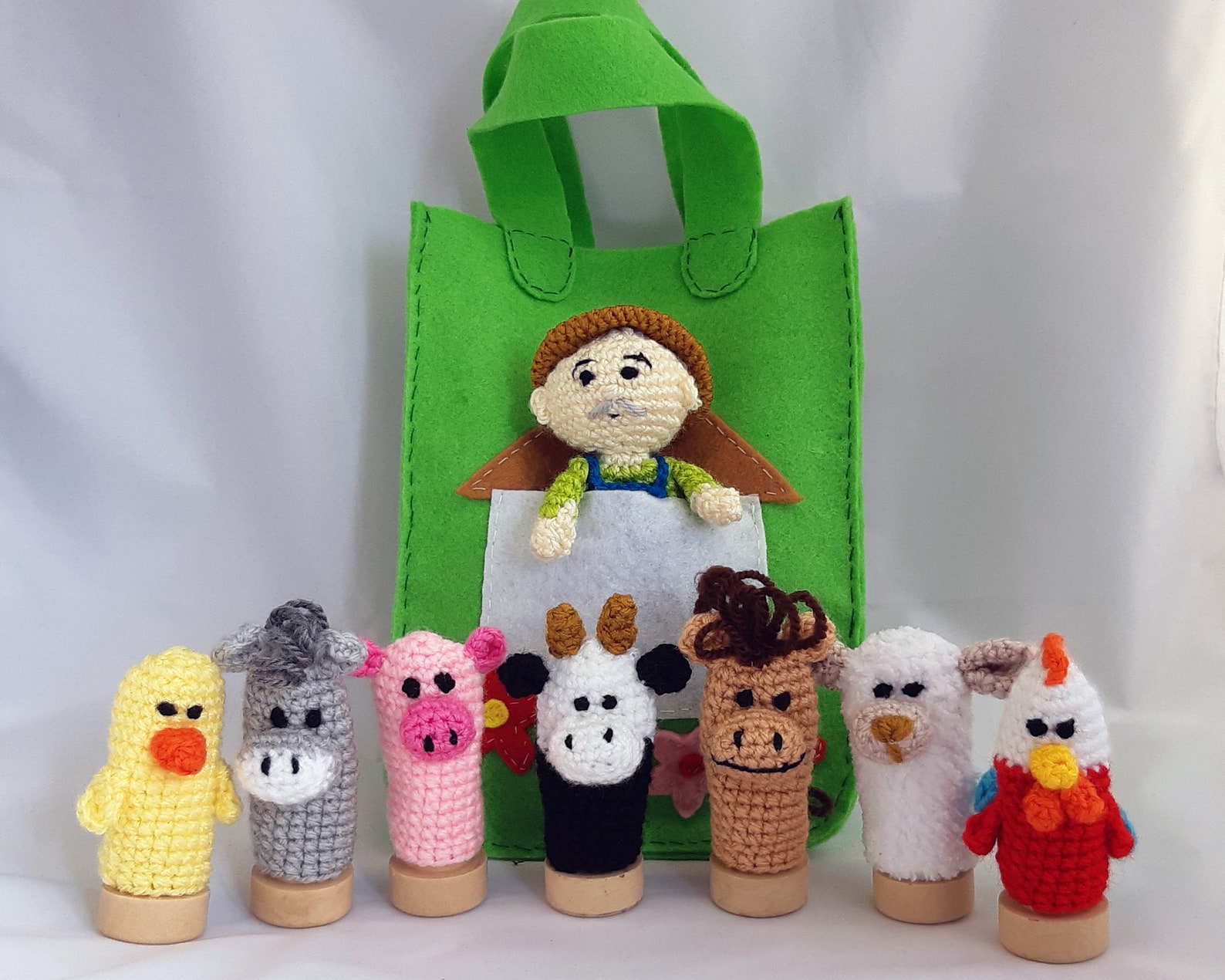 Farm Animals Finger Puppets Farm Animals Favor Farm Birthday Etsy