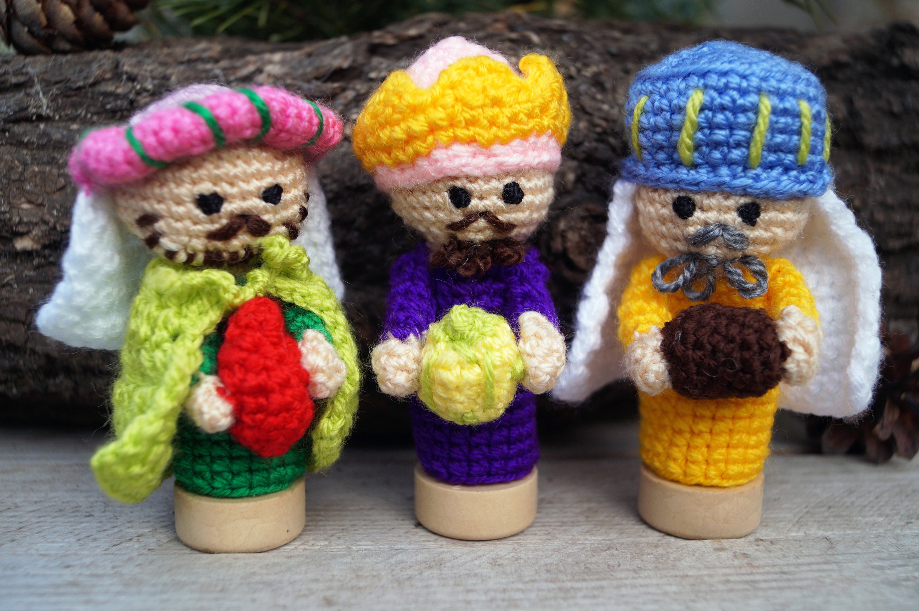 Crochet Nativity Finger puppet Fairytale gift Nativity set Etsy