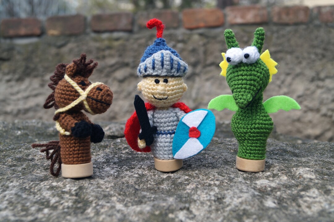 Knights and Dragons Toys for Baby Boy Medieval Toys Horse Puppet Knight