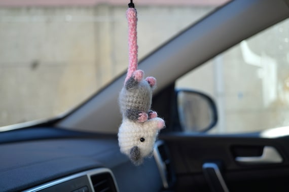 Opossum Car Charm, Rearview Mirror Pendant, possum