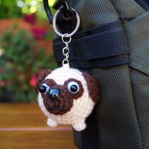 Pug Keychain – Cute Dog Bag Charm, Small Dog Lover Gift, Funny Puppy Key Ring