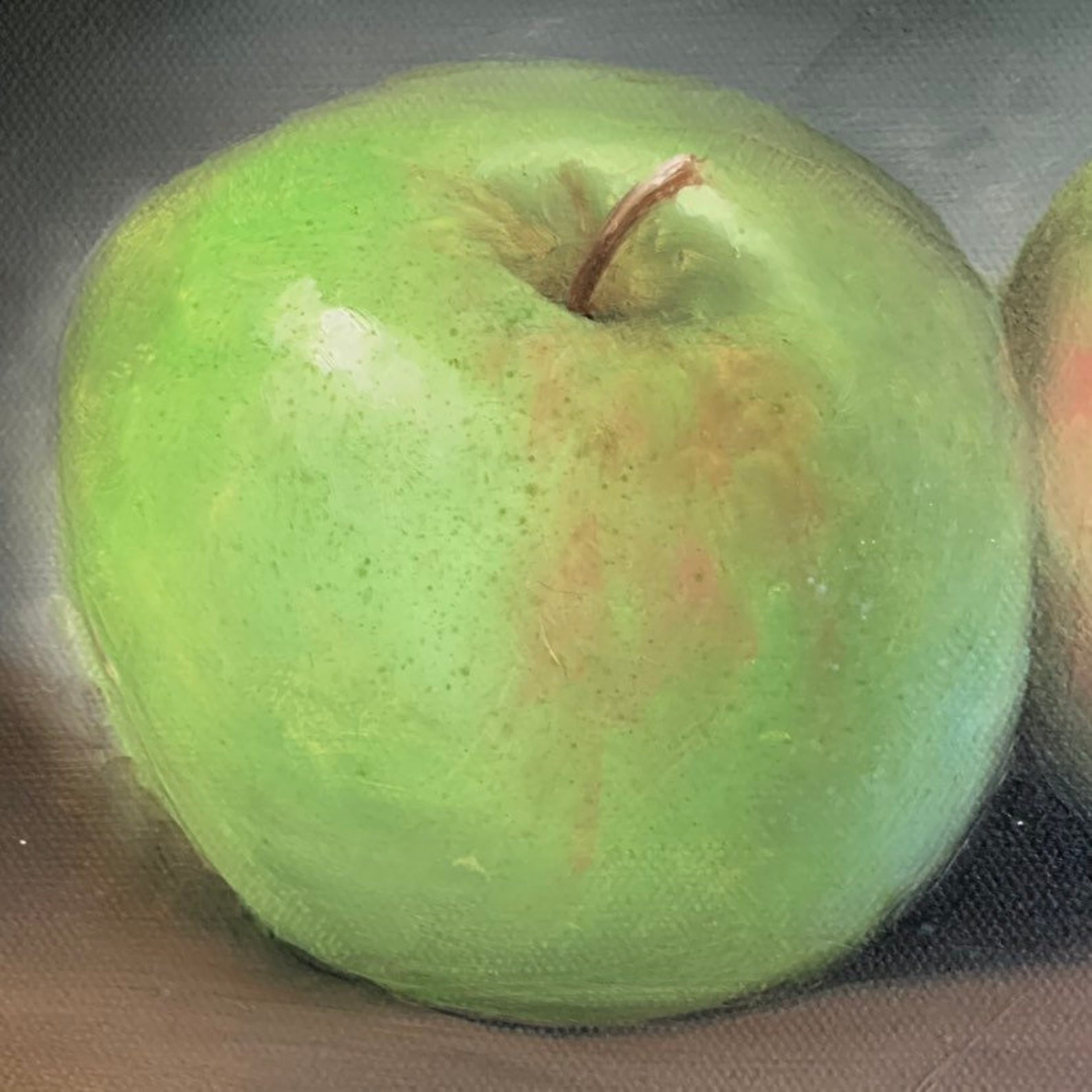 Green Apple Painting Original Still Life Original Painting Etsy