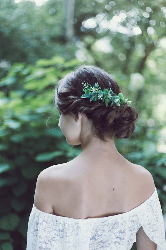 Greenery Hair Piece for Bride, Wedding Hair Accessories  display picture 3