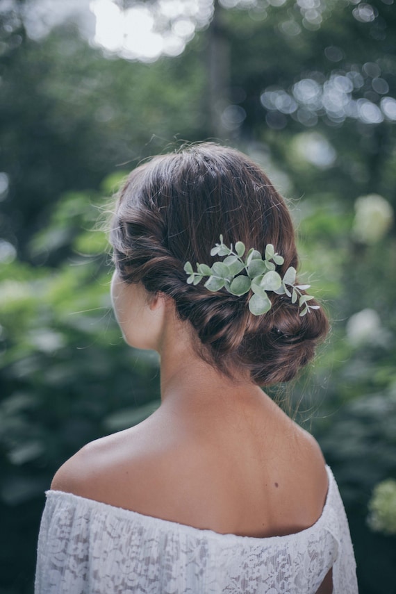 wedding greenery hair accessories eucalyptus hair pins greenery hair piece  eucalyptus accessories greenery hairpiece eucalyptus