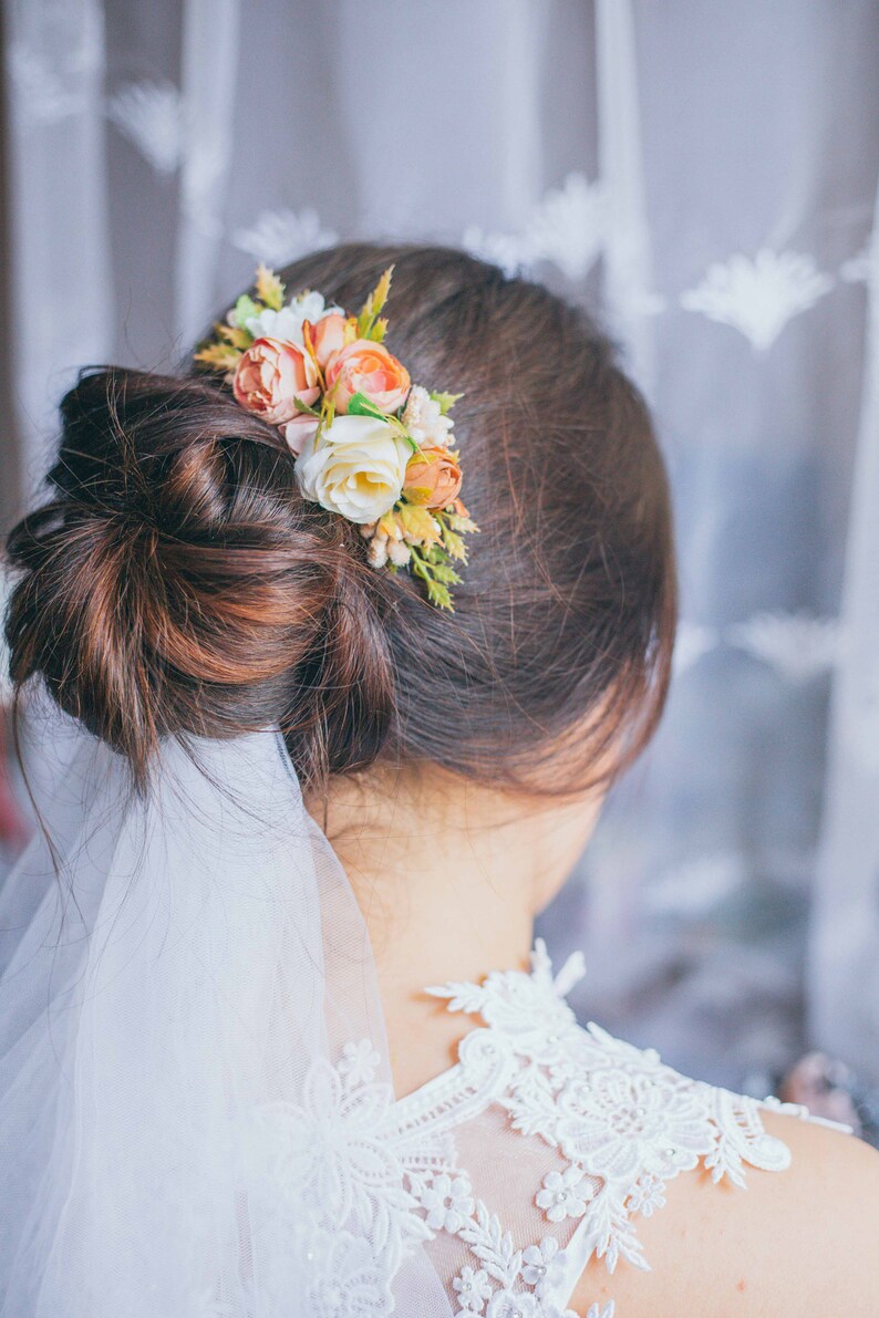 Set of Flower hair comb Greenery hair comb Wedding hair accessory Flower hair piece Bridal hair accessory Bridesmaid hair comb Flower girl