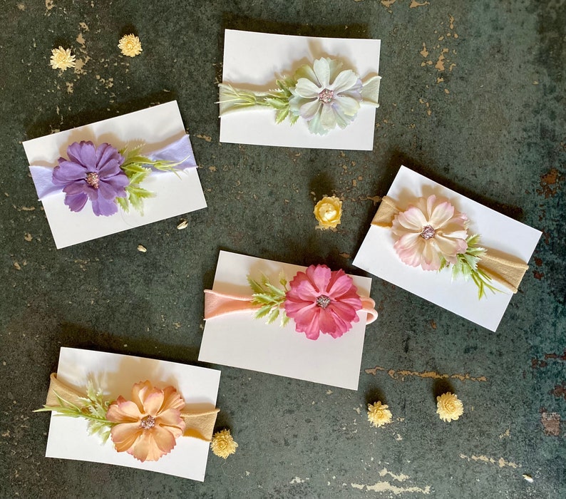 Newborn Headbands Infant Headband nylon baby girl headbands Toddler Headband Flower Crown Headband Baby floral headband Baby Hair bows