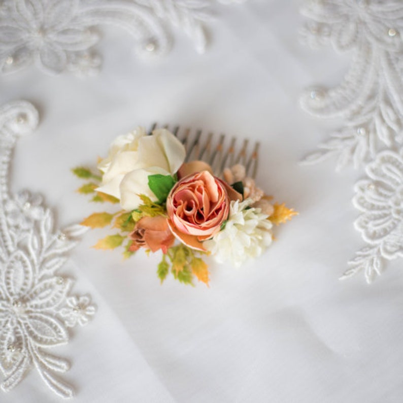 Set of Flower hair comb Greenery hair comb Wedding hair accessory Flower hair piece Bridal hair accessory Bridesmaid hair comb Flower girl