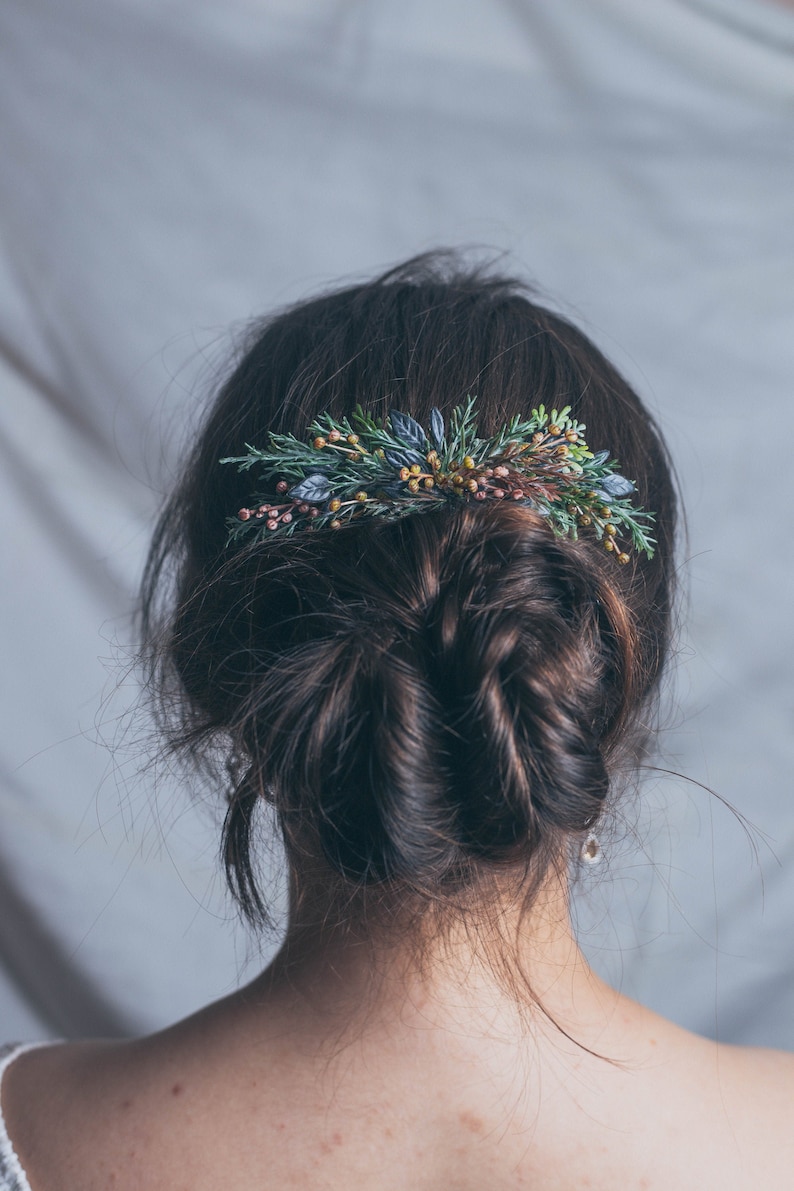 Wedding Hair Accessories for Bride Greenery Hair Comb Etsy