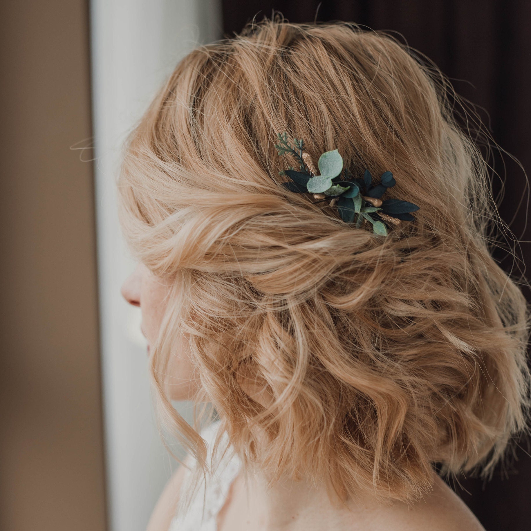 Wedding Razor Wedding Hair Accessories for Bride, Greenery Hair Comb, Greenery ...