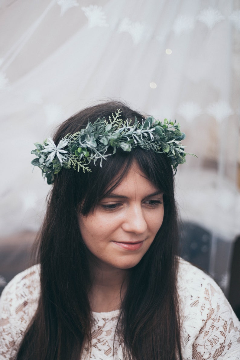 Winter wedding hair accessories for bride Greenery hair Etsy