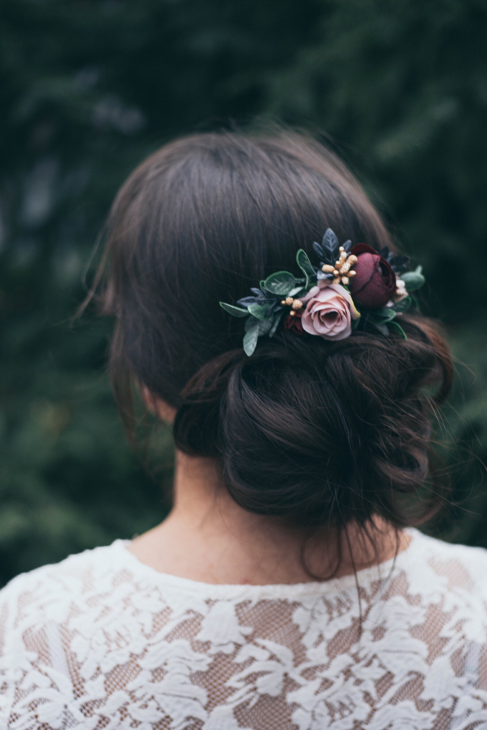 Burgundy Blush Wedding Hair Accessories Bridal Hair Piece Etsy