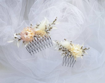 Fall wedding hair piece Dried flowers wedding hair accessory Boho flower hair comb Rust flowers Fall wedding hair comb Boho bridal hairpiece