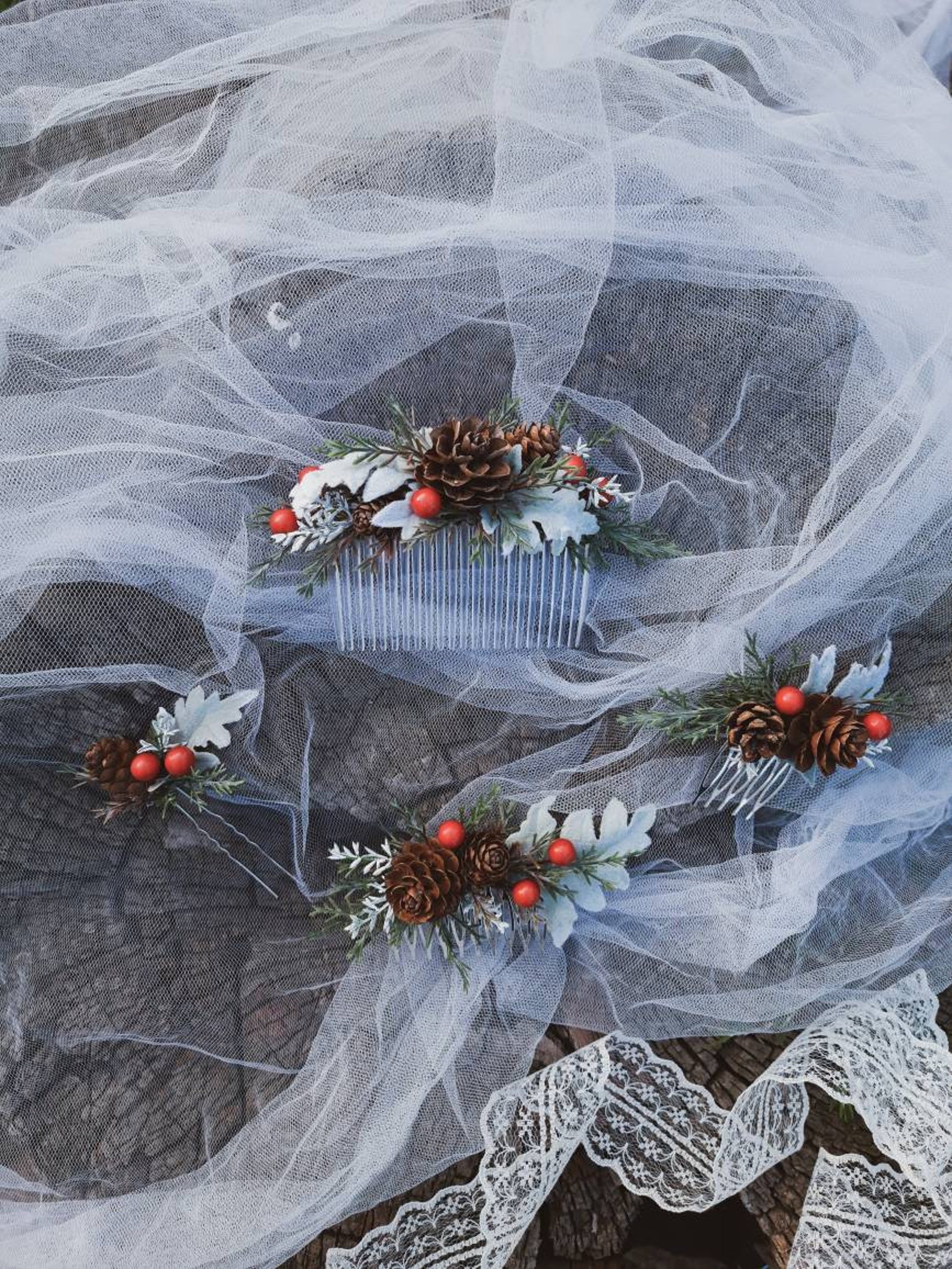 Winter Hochzeit Haarschmuck Weihnachten Haarkamm Grün Etsy