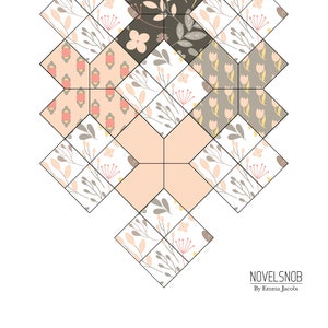 Plus and square pieces, cross template epp, english paper piecing, pdf, printable instant download