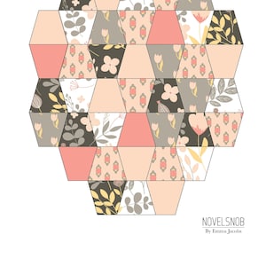 Tumbler quilt, tumbler template epp, English paper piecing, pdf, digital instant download