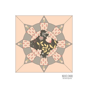 Spinning Compass EPP Template, English Paper Piecing Template, paper friendly print image 3