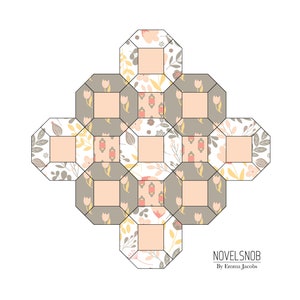 Elongated Hexagon EPP Template, English Paper Piecing Template, pdf files
