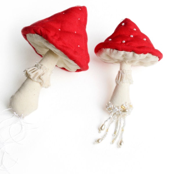 Mushroom, toadstool ornament, toy, pincushion, sewing pattern