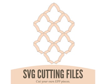 Tulip Frenzy border pieces, EPP cutting files, English Paper Piecing Template SVG