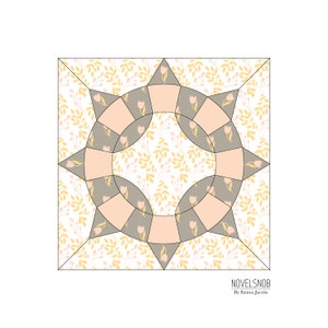 Spinning Compass EPP Template, English Paper Piecing Template, paper friendly print