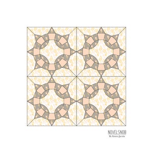 Spinning Compass EPP Template, English Paper Piecing Template, paper friendly print image 6