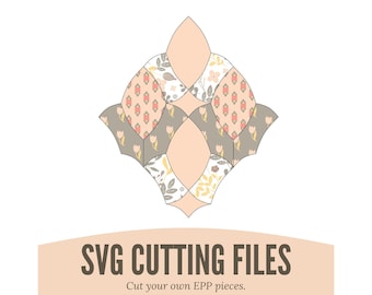 Tulip Frenzy EPP cutting files , English Paper Piecing Template SVG