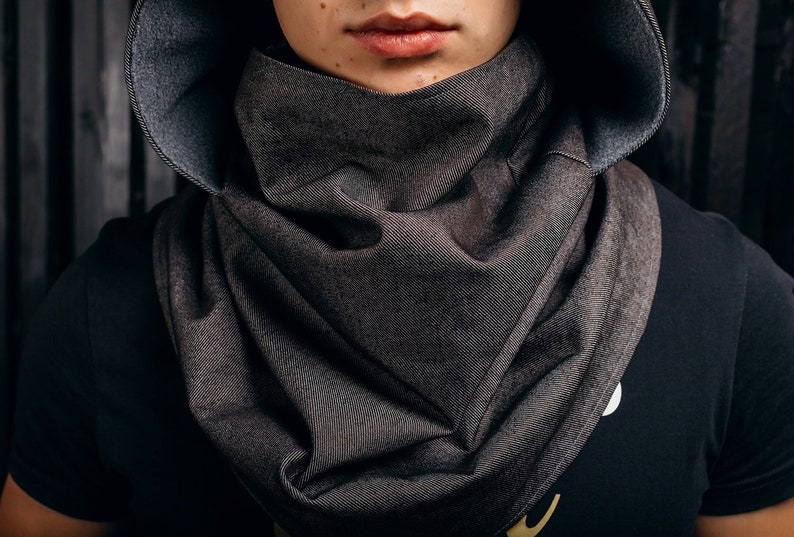 Snood scarf Assassins hood Hooded scarf Scarf with hood Etsy