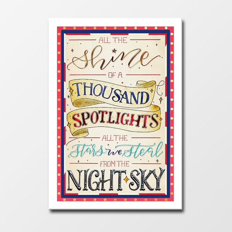 Never Enough the Greatest Showman Lyrics Hand-lettered | Etsy