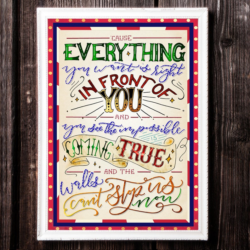 The Greatest Show The Greatest Showman Lyrics Hand-Lettered | Etsy