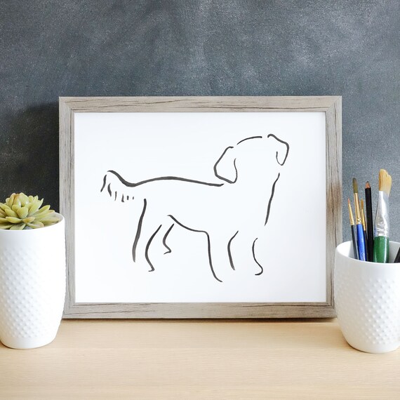 Short Haired Shih Tzu Minimalist Design Art Print Shih Tzu Etsy