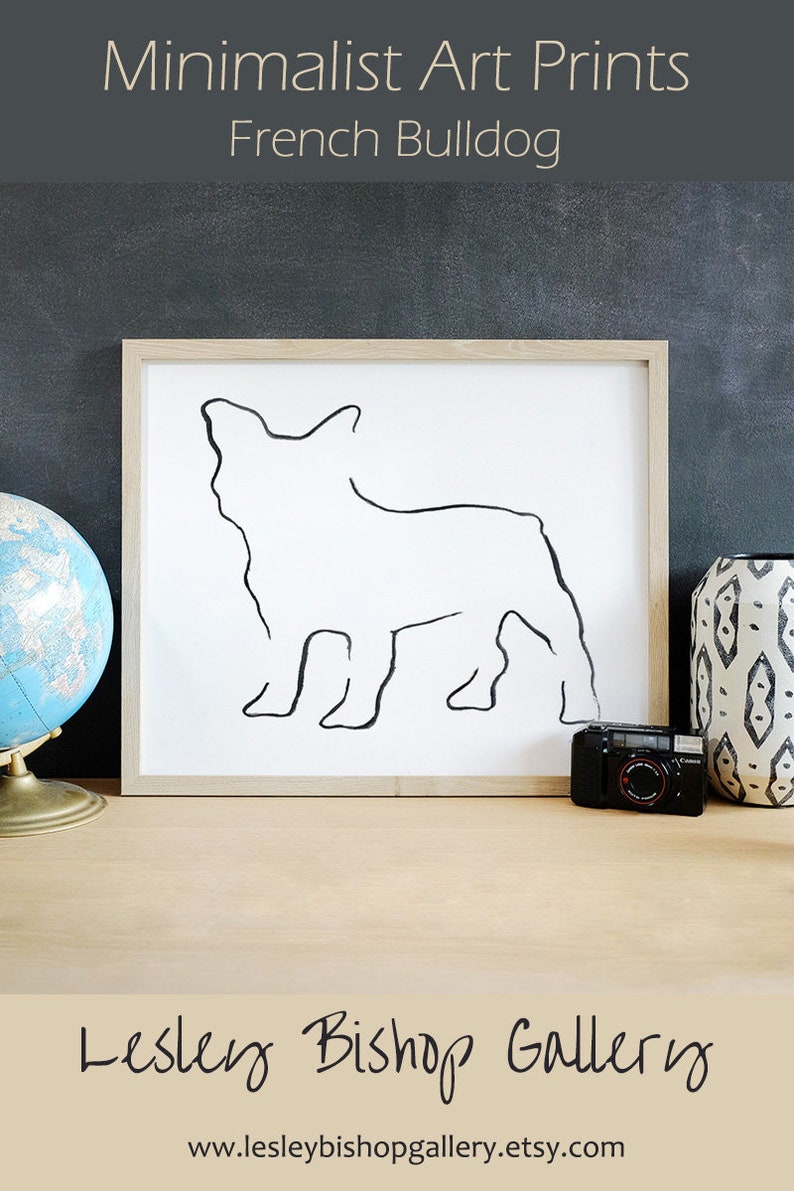 French Bulldog Minimalist Dog Art Print Pet Loss Gift