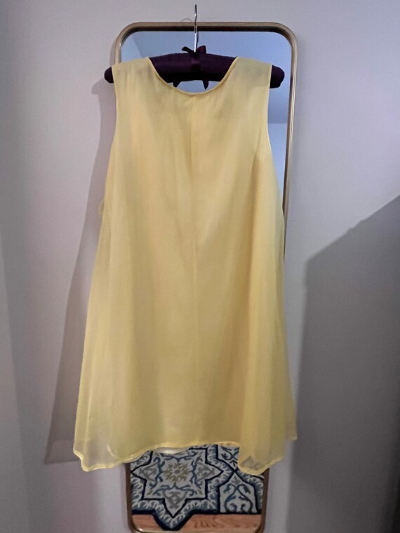 Vintage chiffon lemon yellow nightgown - image 5