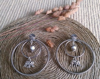 Hoop Earrings,Elephant Earrings,Dangle earrings,Festival Jewellery,Boho earrings,Bohemian Gypsy,Tribal earrings,Ethnic
