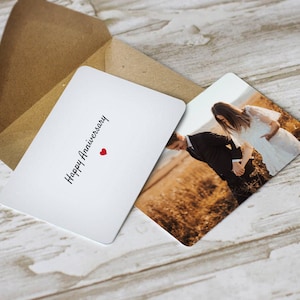 Personalisierte Jubiläum Foto & Nachricht Kunststoffkarte Andenken