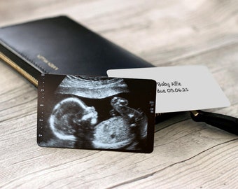 Personalised Baby Scan Photo & Message Plastic Card Keepsake