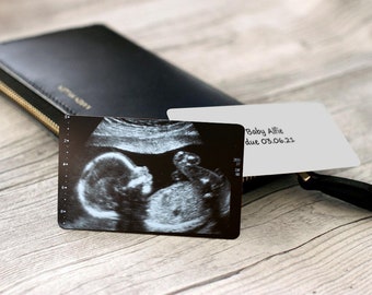 Souvenir personnalisé de carte en plastique avec photo et message de numérisation de bébé