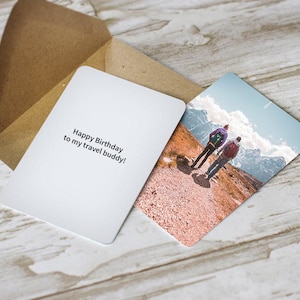 Cartão de plástico personalizado com foto e mensagem de aniversário