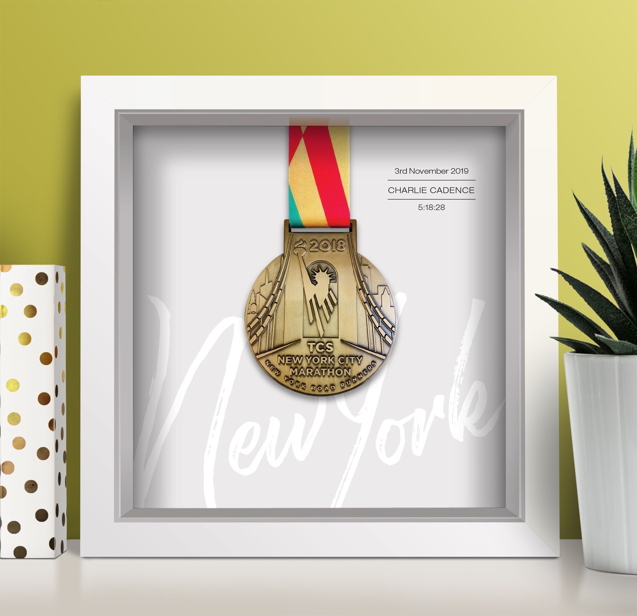 New York Marathon Personalised Medal Frame Etsy UK