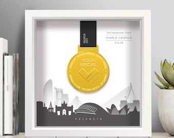 Marco de medallas personalizado Maratón de Valencia