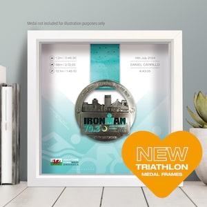 Triathlon Personalised Medal Frame display